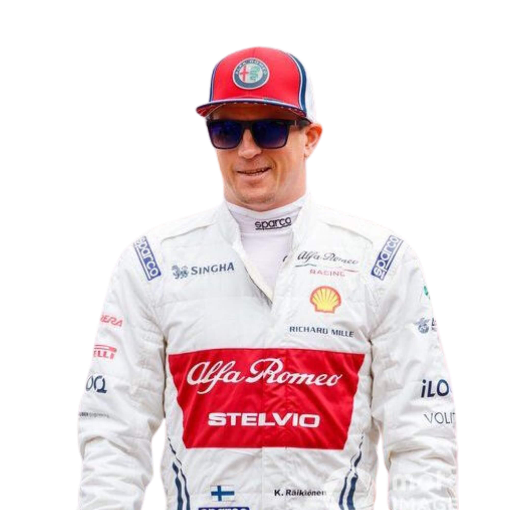 Kimi Räikkönen 2019 Azerbaijan GP F1 Racing suit – front close up view with a sleek, modern race-ready look-Bestracewear