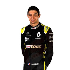 Esteban Ocon 2020 F1 racing suit close up front view – modern and performance-focused racewear design, appreciated by motorsport fans and collectors.Bestracewear