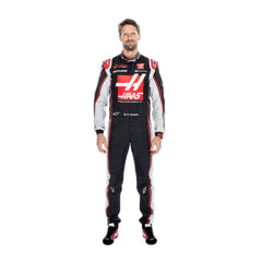 Front view of 2020 Romain Grosjean Austrian GP F1 Racing Suit-Bestracewear – detailed race-day design
