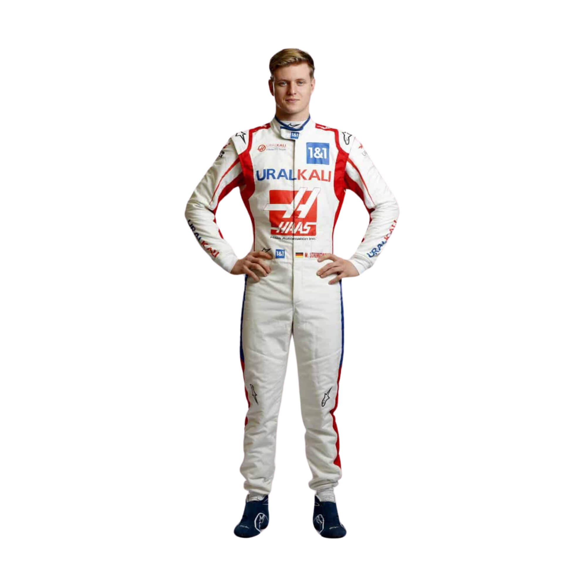 2021 Mick Schumacher F1 Racing Suit from Bestracewear – high-quality front view with rich detailing.
