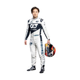 Front view of Yuki Tsunoda’s 2021 rookie season F1 racing suit - Bestracewear