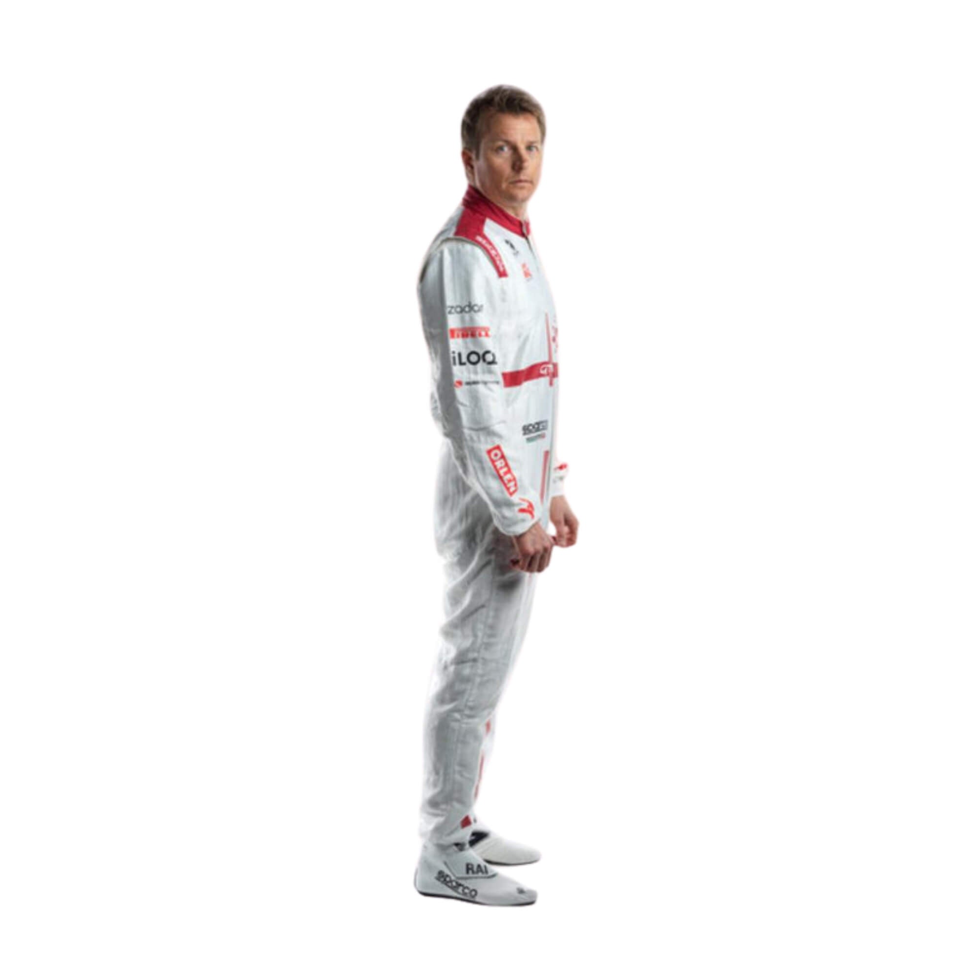 Side full view of 2021 Kimi Raikkonen F1 Racing Suit from bestracewear – sleek design