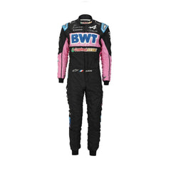 Pierre Gasly’s 2023 F1 racing suit for the Mexico GP, featuring a striking design with a mix of dark blue and vibrant sponsor logos. The suit is built for speed and comfort, showcasing Gasly’s racing excellence. Bestracewear