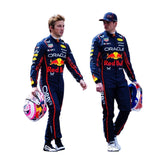 Front view of 2025 Max Verstappen & Liam Lawson F1 Racing Suit in bestracewear