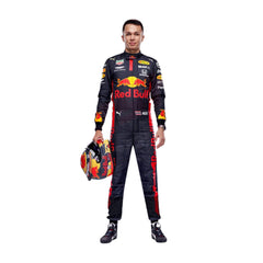 2020 Alexander Albon Tuscan GP F1 racing suit from bestracewear front view, showcasing bold design, sponsor logos, and race-specific details.