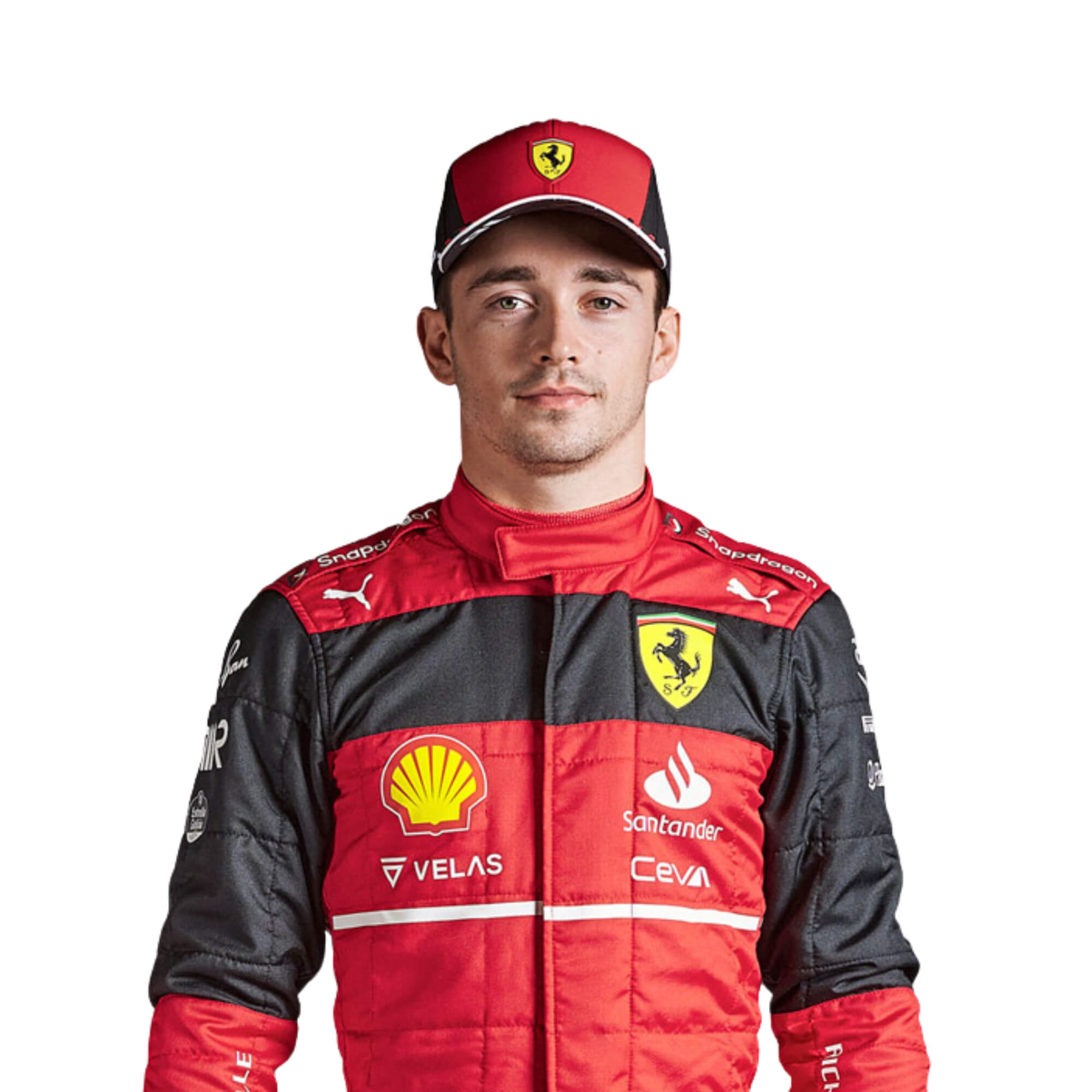 Close-up of the suit's fine stitching and detailed sponsor logos, highlighting the craftsmanship and quality of the 2022 racing gear.Bestracewear