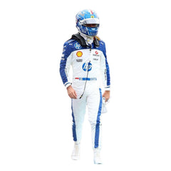 Front view of the 2025 F1 racing suits worn by Charles Leclerc at the Miami GP, showcasing sleek aerodynamic design with tropical-inspired detailing and precision sponsor placement-Bestracewear