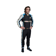 Fernando Alonso 2021 Formula 1 racing suit – sharp front view showcasing the iconic blue design