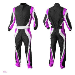 Black, Violet & White Go Kart Racing Suit - Best Race Wear