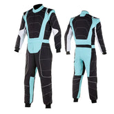 Black & Light Blue Go Kart Racing Suit - Best Race Wear