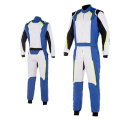 White & Royal Blue Go Kart Racing Suit - Best Race Wear