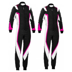 Black, White and Pink Go Karting Racing Suit - Bestracewear