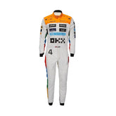 Lando Norris in his 2023 Silverstone Grand Prix racing suit with patriotic detailing and aerodynamic design tailored for peak performance.Bestracewear
