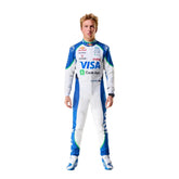 Front view of Liam Lawson 2025 Visa Cash App Edition F1 Race Suit -Bestracewear