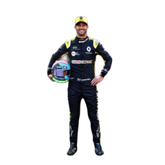 Daniel Ricciardo 2019 F1 racing suit – front view featuring a sleek, modern design with bold race-inspired details, trending in the motorsport community. Bestracewear