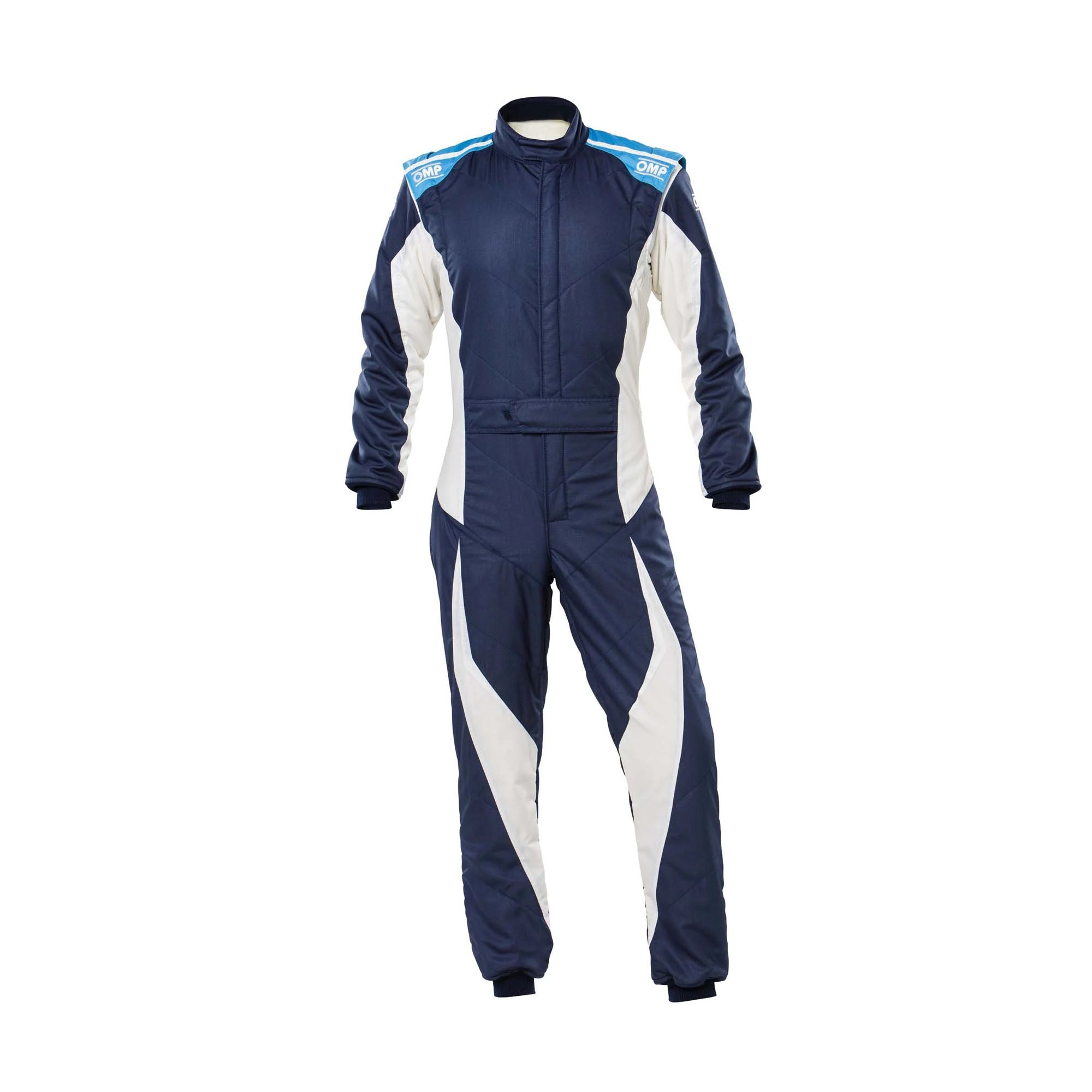 Navy Blue / White OMP Tecnica Evo Go Kart Racing Suit -Bestracewear