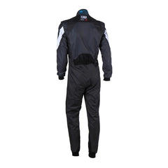 Back view of Black Go kart racing suit with white accents OMP Go Kart Suit KS-3X - FIA 88770-Bestracewear