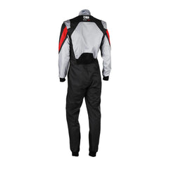 Go Kart Race suit with red and gray accents, OMP Go Kart Racing Suit KS-3X - FIA 88770 Bestracewear