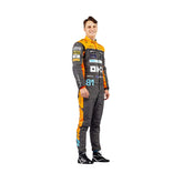 Left Side profile of Piastri’s 2023 F1 suit showing ergonomic fit, aerodynamic paneling, and detailed branding elements.Bestracewear