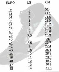 F1 Racing Shoes Size Chart - Bestracewear