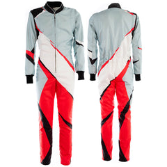 White / Gray / Orange Go Karting Suit - Bestracewear