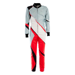 White / Gray / Orange Go Karting Suit - Bestracewear