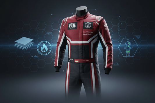 Flame resistant Formula 1 racing suit detail