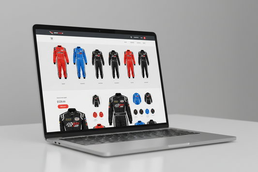 Breathable fabric detail of youth karting suit