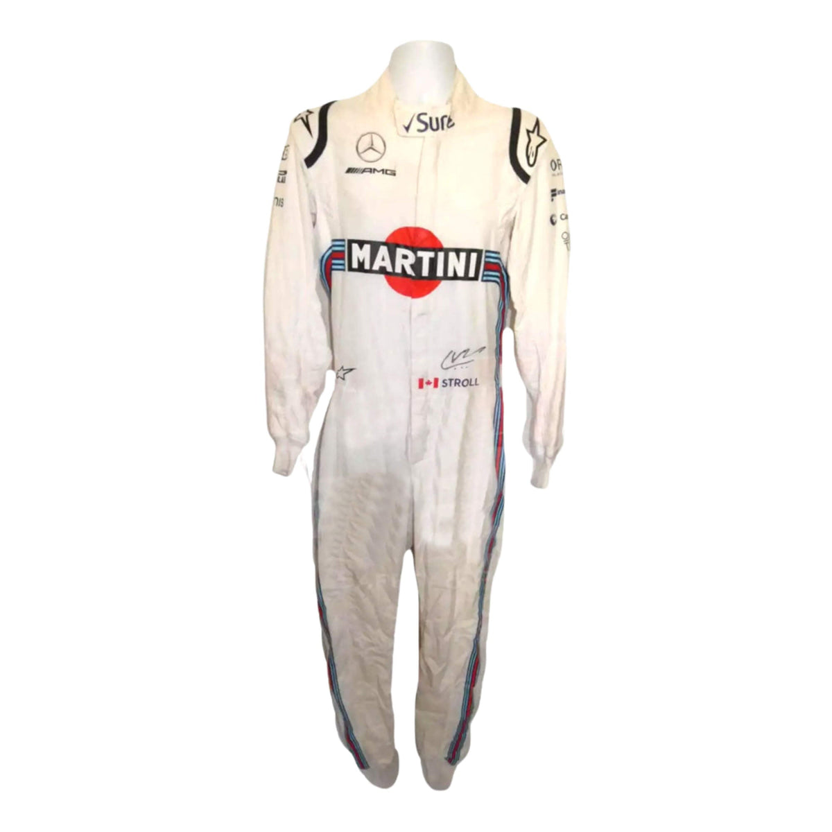 Lance Stroll 2018 F1 suit – front view with dynamic styling and professional finish, trending in racing memorabilia collections.Bestracewear