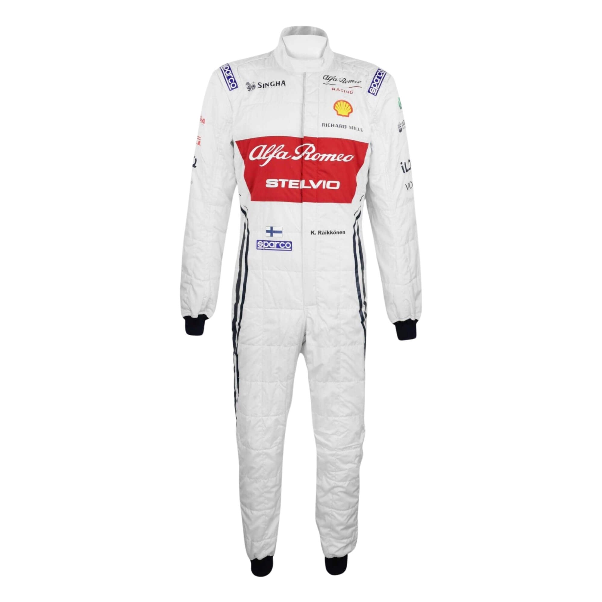 Kimi Räikkönen 2019 Azerbaijan GP F1 racing suit – front view with a sleek, modern race-ready look, trending among collectors of Formula 1 memorabilia_Bestracewear