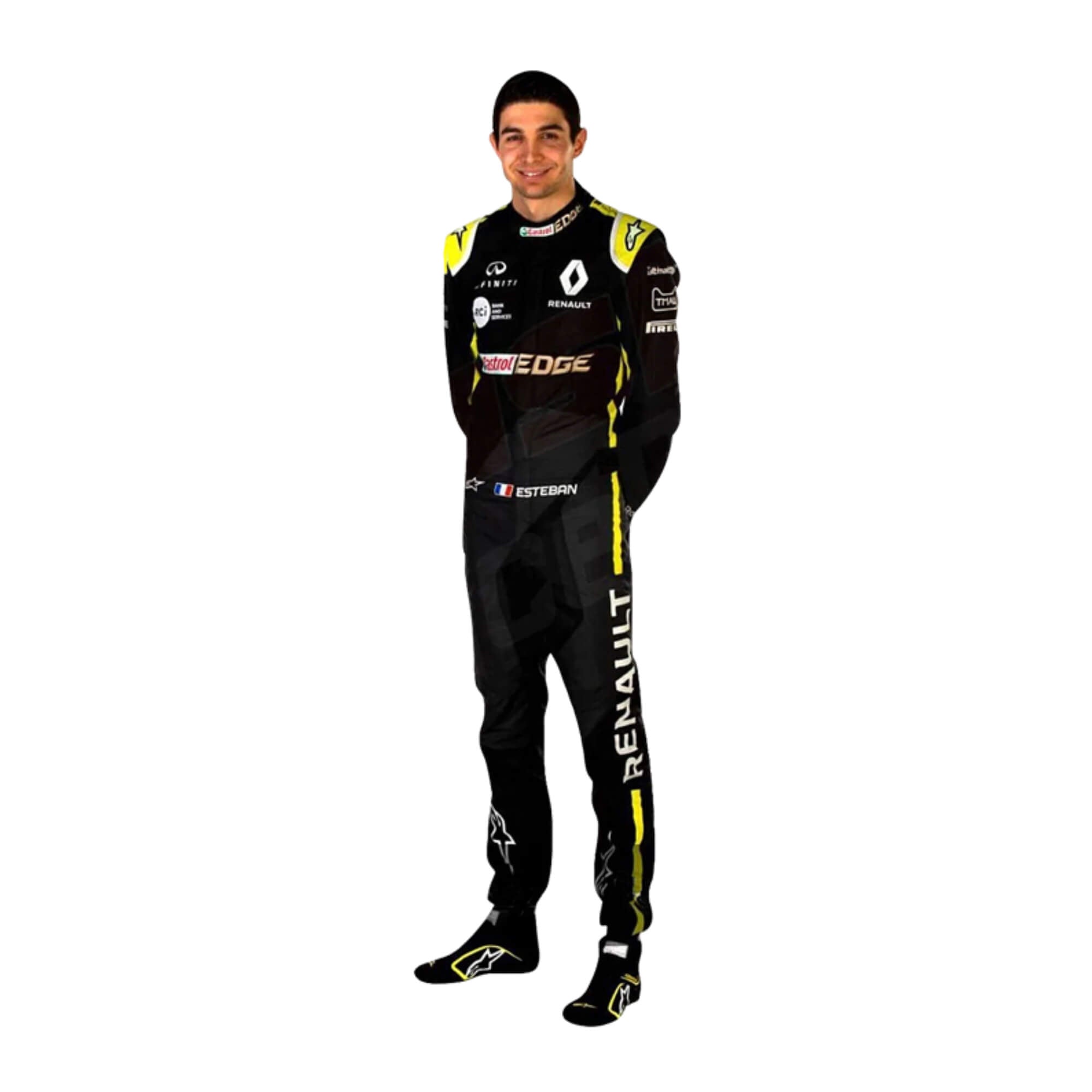 Esteban Ocon 2020 F1 racing suit – modern and performance-focused racewear design, appreciated by motorsport fans and collectors.Bestracewear