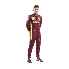  2020 Charles Leclerc 1000 GP F1 Racing Suit-bestracewear – iconic burgundy suit with gold accents
