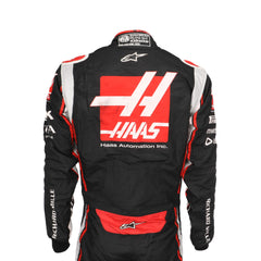 back close up view of 2020_Romain_Grosjean_Austrian_GP_F1_Racing_Suit-Bestracewear – detailed race-day design