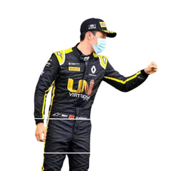 2020 Zhou Guanyu Renault F1 Racing Suit - Bestracewear sleek black and yellow design