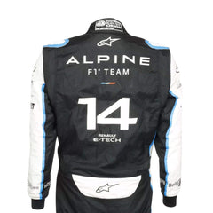 Close-up back view of 2021 Esteban Ocon F1 Racing Suit - Bestracewear