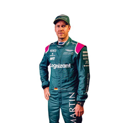 2021 Sebastian Vettel F1 Racing Suit from Bestracewear Sleeve Patch Detail, High-Quality Print, Durable Stitch Work