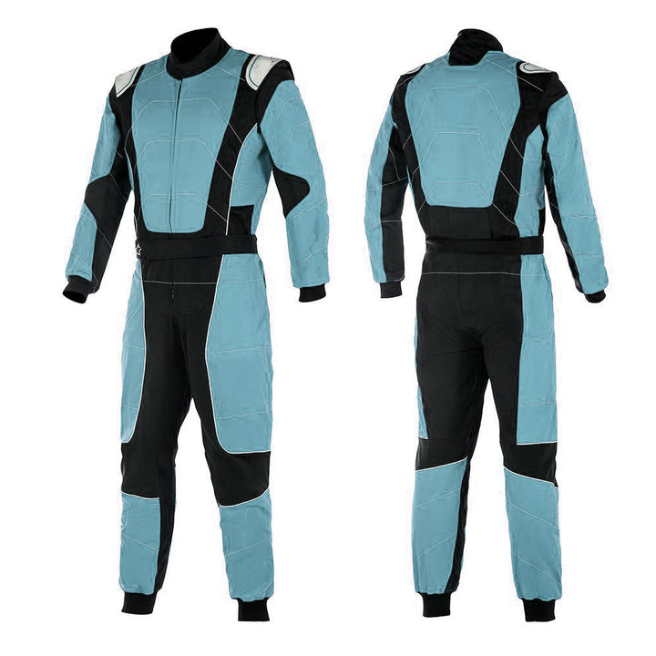 Black / Light Blue Go Kart Racing Suit - Bestracewearr