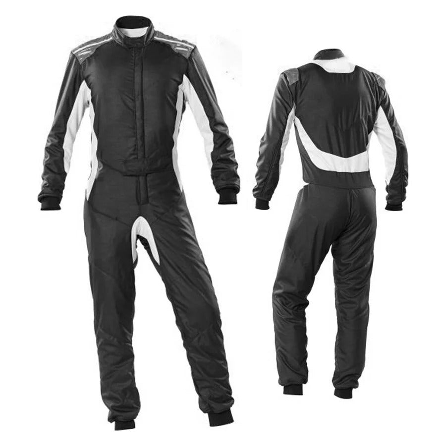 Black & White Go Kart Racing Suit Men Bestracewear