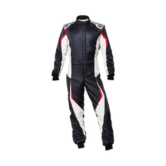Black / White OMP Tecnica Evo Go Kart Racing Suit- Bestracewear