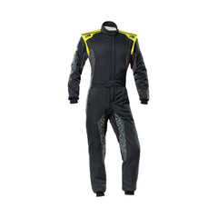 Black/Yellow OMP Tecnica Evo Go Kart Racing Suit-Bestracewear