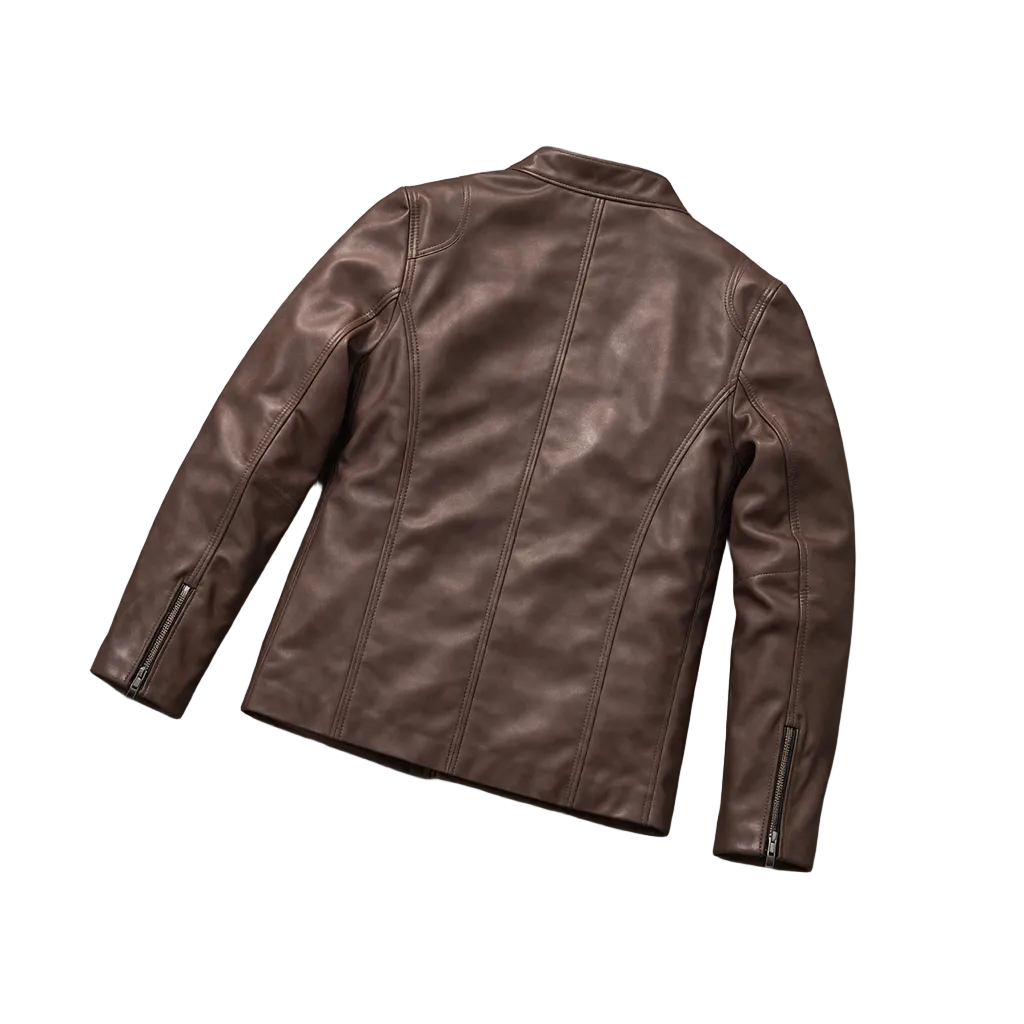 Brown Leather Jacket - Bestracewear