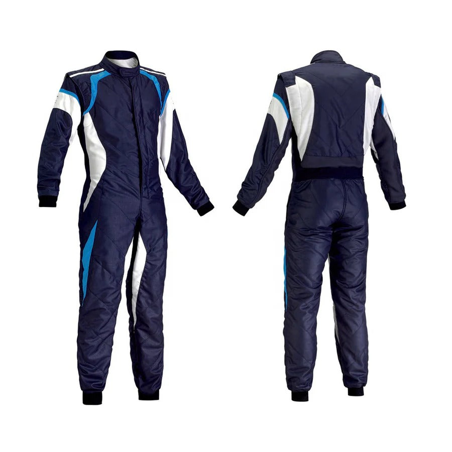 Custom Navy Go Kart Racing Suit - Bestracewear