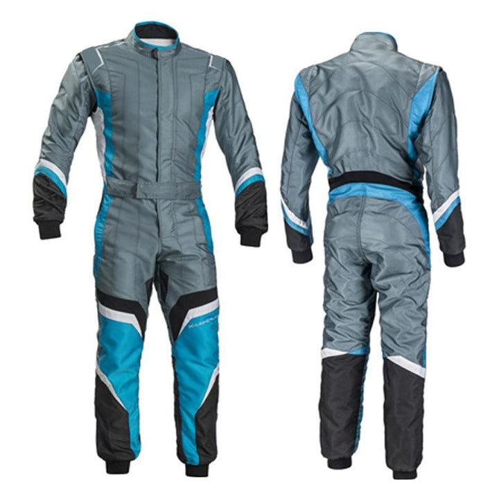 Gray / Blue Go Karting Suit - Bestracewear