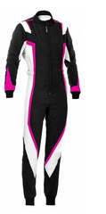 Black, White and Pink Go Karting Racing Suit - Bestracewear