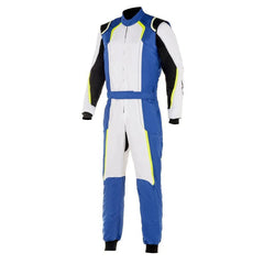 White & Royal Blue Go Kart Racing Suit - Best Race Wear