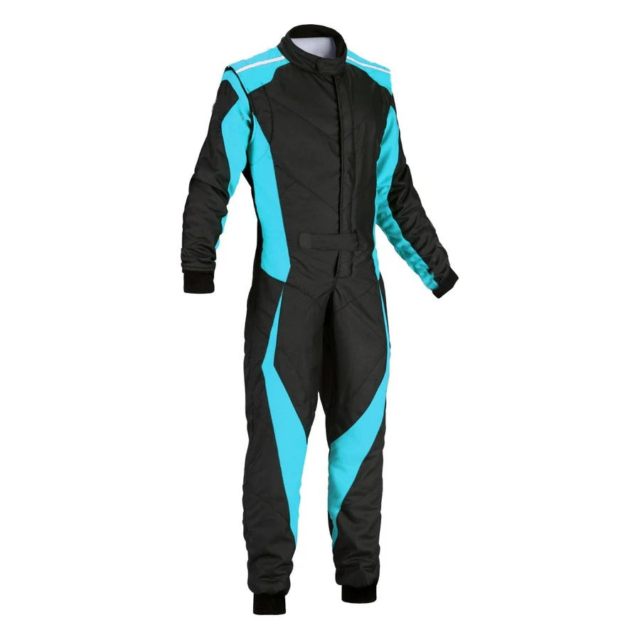 Custom Go Kart Racing Suit Black & Blue Bestracewear