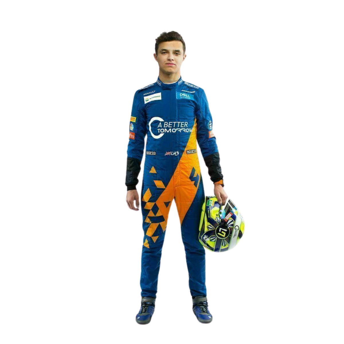 Lando Norris 2019 F1 racing suit – youthful and sleek design with race-day styling, admired by fans and collectors alikeBestracewear