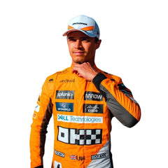 Close-up of the special edition Spanish GP racing suit showcasing premium fabric texture and subtle commemorative graphics.Bestracewear