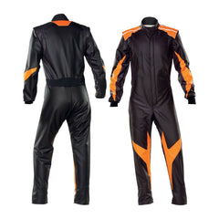 Plain Black/Orange Go Karting Suit - Bestracewear