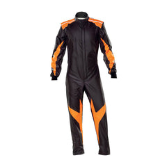 Plain Black/Orange Go Karting Suit - Bestracewear
